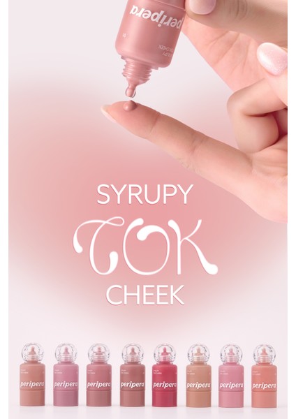 Ince Yapılı, Ciltle Bütünleşen, Pigmentli Likit Allık Perıpera Syrupy Tok Cheek (07 Fluffy Pink)