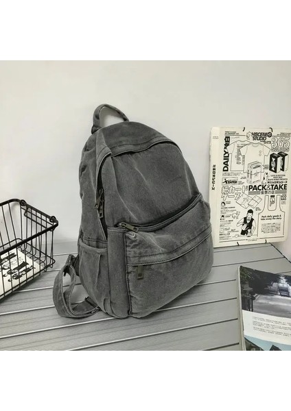 Yeni Gri Denim Sırt Çantası Kadınlar Boş Zaman Seyahat Gezi Omuz Çantası Kadın Moda Okul Çantaları Erkek ve Kızlar Için Uygun Mochilacolor: Gri (Yurt Dışından)