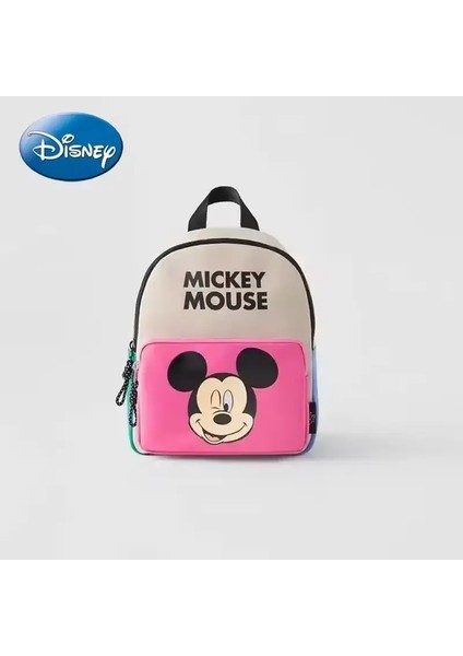Disney Mickey Mouse Cartoon Moda Sırt Çantası Kadınlar Minnie Canvas School Bag Moda Büyük Kapasite Sırt Çantası Kızlar Mochila Renk: A8 29X24X10CM (Yurt Dışından)