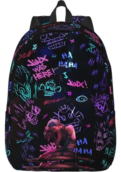 Arcane Anime Moda Sırt Çantası Sporları Lise Işi Jinx Maymun Grafiti Gün Çantası Erkekler Kadın Kolej Çantası Renk: 6/beden: Çocuklar Için (Yurt Dışından)