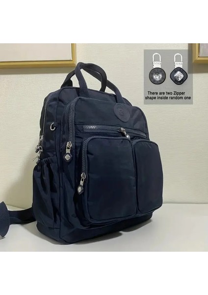 Moda Kadın Sırt Çantası Su Geçirmez Naylon Yumuşak Tutamak Katı Çok Cepli Seyahat Fermuarlı Feminina Okul Çantaları Dizüstü Bilgisayar Backpackcolor: Kirli Turuncu (Yurt Dışından)