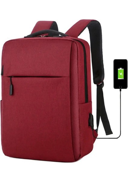 USB Şarj Portu Işi Iş Seyahat Sırt Çantası Leisure Premium Sense Tablet Bagcolor: Kırmızı (Yurt Dışından)