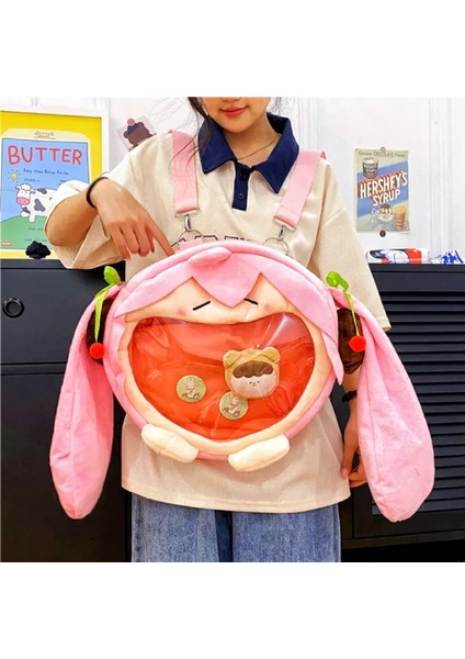Y2K Japon Karikatür Peluş Sırt Çantası Kawaii Harajuku Anime Ita Bag Öğrenci Schoolbag Kadın Omuz Torbası Yeni Kız Cosplay Sırpack Renk: Pembe Kiraz (Yurt Dışından)