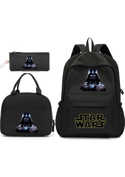 3pcs Yıldız Savaşları Backpack Erkekler Için Öğle Yemeği Çantası Kadın Öğrenci Öğrenci Gençler Okul Çantaları Konforlu Seyahat Setleri Renk: 005 (Yurt Dışından)