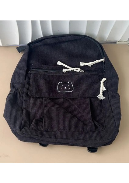 Kadınlar Için Sırt Çantaları Kore Preppy Y2K Estetik Tüm Maç Sırt Çeki Yüksek Kapasiteli Karikatür Tatlı Kızlar Moda Öğrencileri Kol: Siyah Gerçek Fotoğraf (Yurt Dışından)