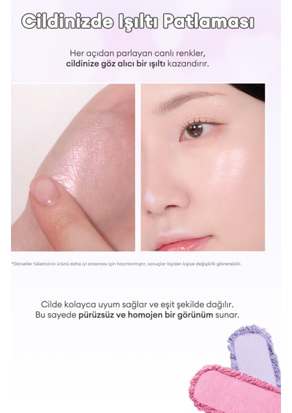Iki Renkli, Kalp Tasarımlı, Yoğun Işıltılı Highlighter Perıpera Heart Pocketbeam (03 Angel Cheat Key