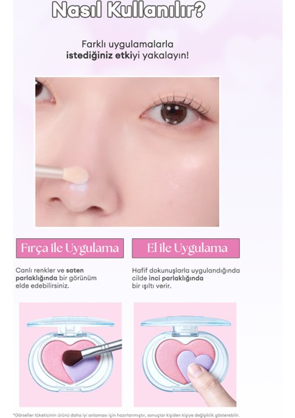 Iki Renkli, Kalp Tasarımlı, Yoğun Işıltılı Highlighter Perıpera Heart Pocketbeam (03 Angel Cheat Key