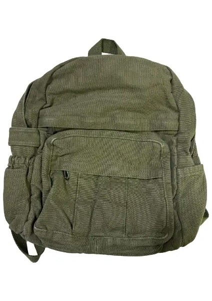 Canvas Sırt Çantası Vintage Okul Çantası Düz ​​renk Öğrenci Sırp Çekiş Estetik Hippi Y2K Sırt Çantası Kadın Kızlar Için (Yurt Dışından)