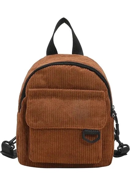 Minimalist ve Çok Yönlü Çizgili Kadife Mini Sırt Çantası Öğrencileri ve Boş Zamanlar Için Kadınlar (Yurt Dışından)