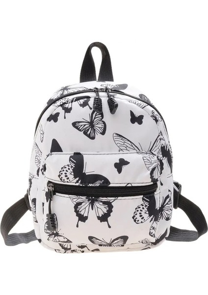 Kadınlar Zebra Leopar Inek Baskı Sırt Çantaları Naylon Omuz Çantası Öğrencileri Lise Küçük Kitap Çantası Kadın Mini Sırtı Mochila Renk: Beyaz /boyut: 23X18X9CM (Yurt Dışından)