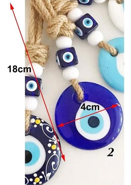 Sicim El Dokuması Şeytan Gözü Kolye Mavi Gözler Araba Duvar Süsü (Yurt Dışından)