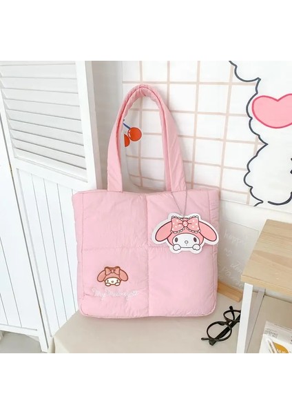 Hello Kitty Sanrio Sevimli Çanta Karikatür Sevimli Kumaş Kuromi Tote Çanta Omuz Moda Seyahat Çantaları Çanta Büyük Kapasite Çantası Renk: 37-33-11CM D (Yurt Dışından)