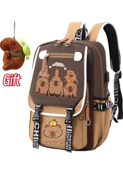 Şık Kawaii Capya Bilgisayar Backpack College School Casual Daypack Gençler Çanta Büyük Kapasiteli Ayarlanabilir Kayış Okul Baggolor: C (Yurt Dışından)