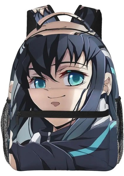 Muichiro Tokito Sırt Çantası Sıcak Satış Daypack Büyük Kapasiteli Çocuk Bookbag Okul Çantası Omuz Çantaları Erkekler Için Renk: 4/boyut: Bir Beden (Yurt Dışından)