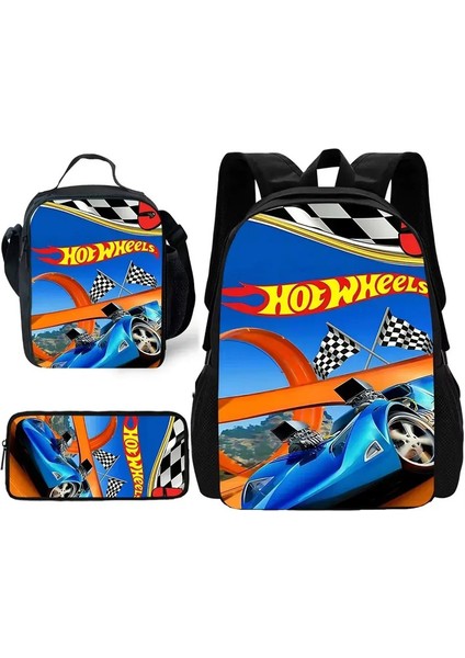 3 Adet Sıcak Tekerlekler Setleri Karşı Okul Sırt Çantası Öğle Yemeği Çantaları, Kalem Çantaları, Erkek Kızlar Için Okul Çantaları En Iyi Hediye Rengi: XHOO1-TZ-007-A3 (Yurt Dışından)
