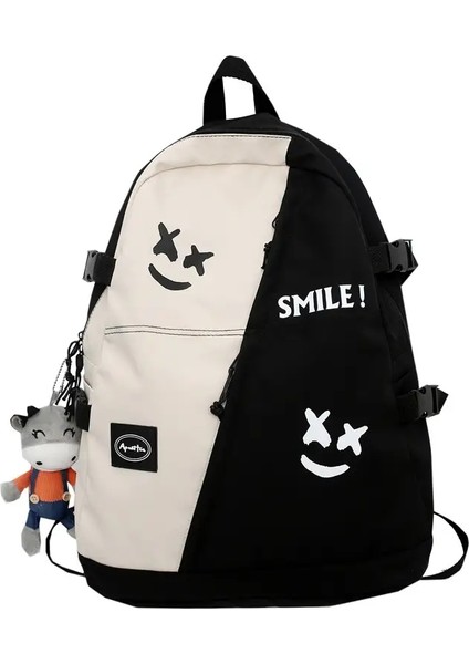 Moda Büyük Sırt Çantası Kış Sevenler Seyahat Çip Kadınlar Dizüstü Bilgisayar Mochila Genç Için Kitap Çantası Yeni Kolej Okul Çantası Erkekler Sırt: Siyah/beden: Inek Bebek ile (Yurt Dışından)