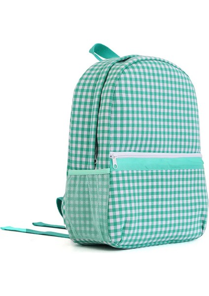 Çocuklar Için Ekose Okul Sırt Çantası Kızlar Için Kitap Çantası Öğrenciler Kamp Yolculuk Hafif Sırt Çantası Büyük ve Küçük Boy Boyut: L Yeşil (Yurt Dışından)