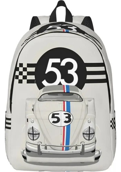 Herbie Numarası 53 Moda Sırt Çantası Pocket Öğrencisi Iş Yarış Arabası Meraklıları Stripe Daypack Erkekler Kadın Dizüstü Bilgisayar Omuz Çantası Renk: 6/boyut: Çocuklar Için (Yurt Dışından)