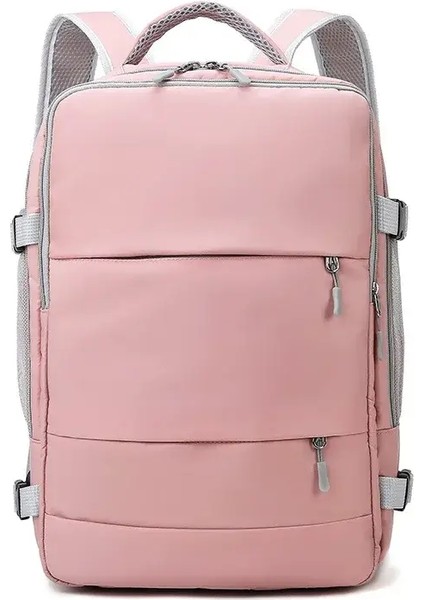 Kadın Çantası Büyük Kapasiteli Yolculuk Çok Fonksiyonlu Sırt Çantası Ayakkabı Depolama Çok Katmanlı Kuru ve Islak Ayırma Su Geçirmezlik Renk: Pembe (Yurt Dışından)