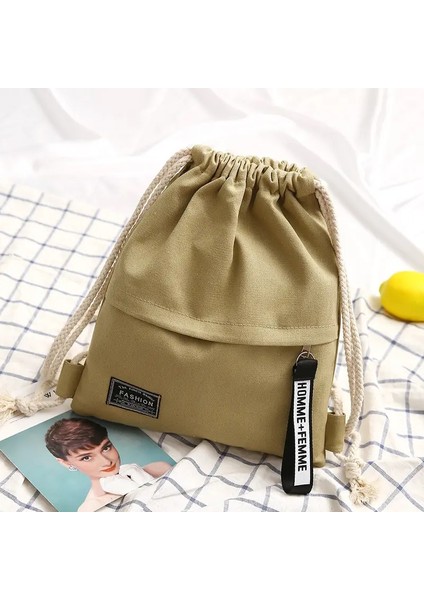 Kadınlar Sırt Çantası Spor Bezi Bunch Cep Çizme Sırt Çantası Kadınlar Katlanır Taşınabilir Alışveriş Çantası Açık Seyahat Paketleri Renk: Haki (Yurt Dışından)