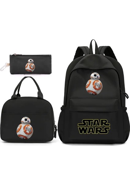 3pcs Yıldız Savaşları Backpack Erkekler Için Öğle Yemeği Çantası Kadın Öğrenci Öğrenci Gençler Okul Çantaları Konforlu Seyahat Setleri Renk: 004 (Yurt Dışından)