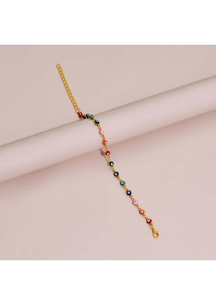 Şeytan Gözü Renkli Bakır Bileklik Halhal Moda Yuvarlak Gözler Yağ Damlası Takılar (Yurt Dışından)