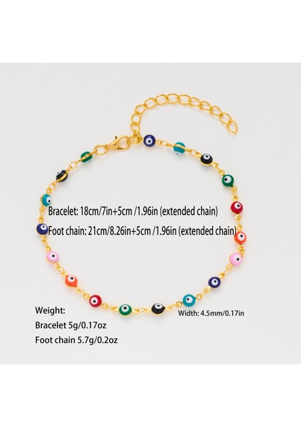 Şeytan Gözü Renkli Bakır Bileklik Halhal Moda Yuvarlak Gözler Yağ Damlası Takılar (Yurt Dışından) fiyatları