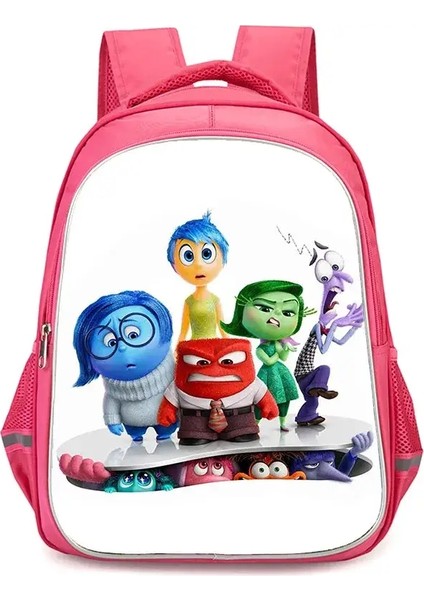 Çift Fermuarlı Cepli Kızlar Okul Sırt Çantası, Pembe Karikatür Içten Okul Çantaları, Dalı 16 Inç Çocuk Çantaları Öğrenci Öğrencileri Için Renk: COLOR003 (Yurt Dışından)