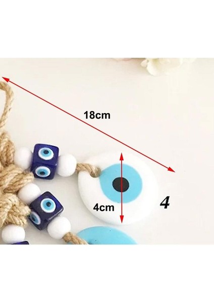 Sicim El Dokuması Şeytan Gözü Kolye Mavi Gözler Araba Duvar Süsü (Yurt Dışından)