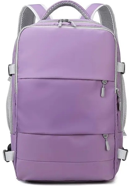Kadın Çantası Büyük Kapasite Yolculuğu Çok Fonksiyonlu Sırt Çantası Ayakkabı Depolama Çok Katmanlı Kuru ve Islak Ayırma Su Geçirmez Renk: Mor (Yurt Dışından)