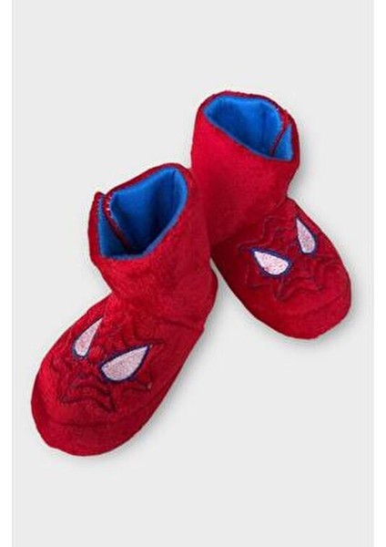 Çocuk Panduf Kırmızı Pofuduk Tekstil Erkek Çocuk 21-35 Numara