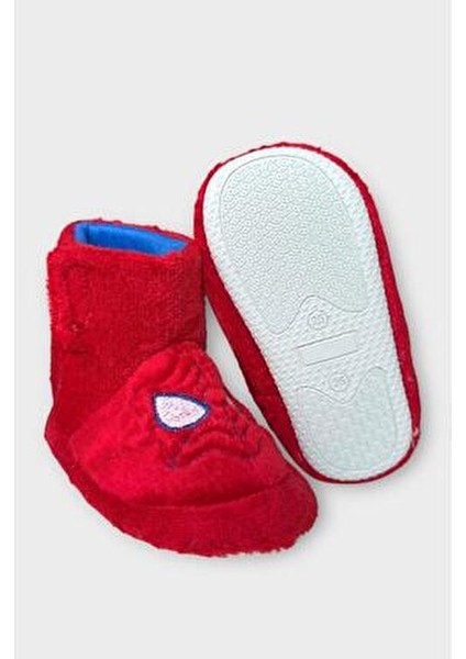 Çocuk Panduf Kırmızı Pofuduk Tekstil Erkek Çocuk 21-35 Numara