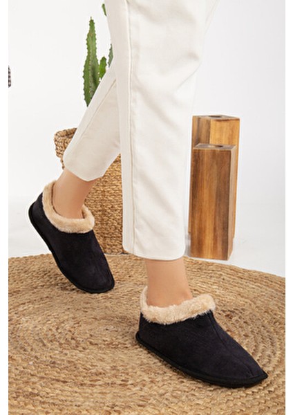 Unisex Peluş İçi Yünlü Kışlık Panduf Ev Pandufu