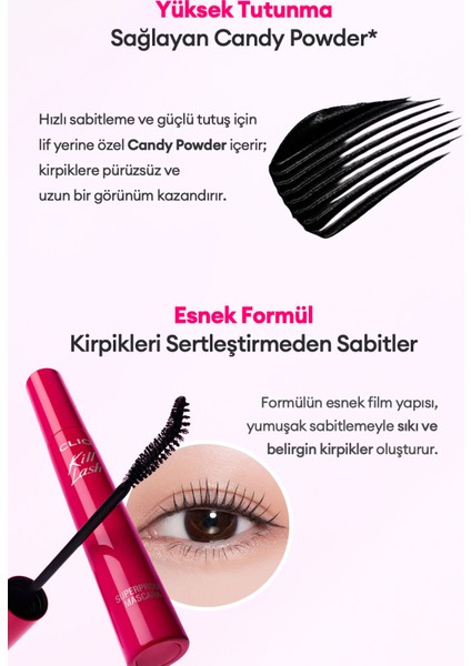 Kirpiklere Hacim Veren, Suya Dayanıklı Maskara Clıo Kill Lash Superproof Mascara (20 Bouncy Lash)