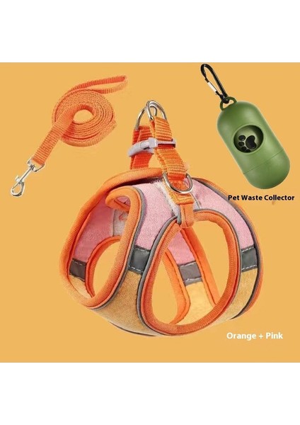 Kedi Tasması Sevimli Yelek Göğüs ve Sırt Kopmaz Yavru Kedi Cırt Cırtlı Güvenlik Tokası Yansıtıcı Evcil Hayvan Yürüyüş Tasması (Yurt Dışından)