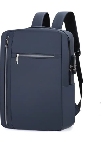 Şifre Kilidi ile Hırsızlık Önleme Sırt Çantası - Büyük Kapasite, Iş Seyahati, Banliyö ， Dizüstü Bilgisayar Çantası ， Çoklu Renk Kullanılabilirliği: Mavi (Yurt Dışından)