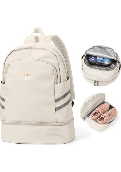 Ayakkabı Bölmesi Olan Kadınlar Için Spor Salonu Sırt Çantası, Büyük Kadınlar Seyahat Sırt Çantası Su Geçirmez, Spor Yüzme Yoga Atletik Sırt Çantası: Bej/beden: Küçük (Yurt Dışından)