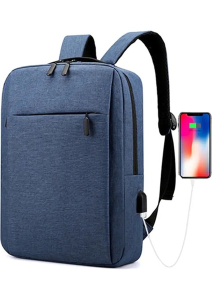 Dizüstü Bilgisayar Sırt Çantası Seyahat Çok Fonksiyonlu Büyük Kapasiteli USB Şarj Bilgisayar Okulu Sırt Çantaı Oxford Su Geçirmez Çanta Mencolor Için: Derin Mavi/beden: 16 Inç (Yurt Dışından)