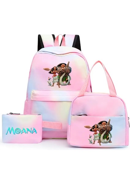 3pcs Disney Moana Renkli Sırt Çantası ile Öğle Yemeği Çantası Sırt Çantası Sırt Çantası Erkekler Için Gündelik Okul Çantaları Kadın Kadın Öğrenci Gençler Renkler: 004 (Yurt Dışından)