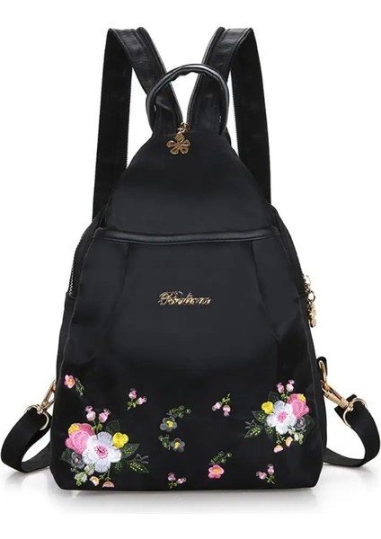 Moda Nakış Çantası Gündelik Su Geçirmez Oxford Kadınlar Sırt Çantası Kadın Büyük Kapasiteli Seyahat Çanta Alışveriş Knaps Crossbody Bagcolor: Kırmızı - L (Yurt Dışından)