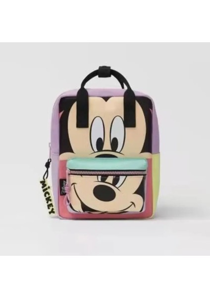 Disney Yeni Karikatür Mickey Sevimli Sırt Çantası Kadınlar Minnie Canvas School Bag Moda Büyük Kapasite Sırt Çantası Kızlar Mochila Renk: C6 27X21X13CM (Yurt Dışından)