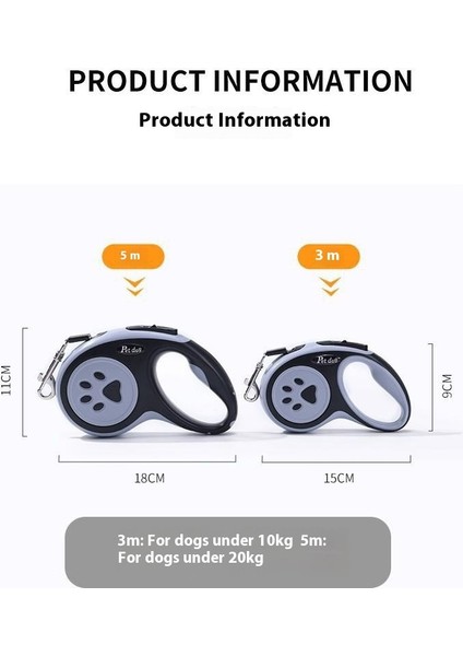 Köpek Gezdirme Tasması Geri Çekilebilir Otomatik Sallanmayan Tasma (Yurt Dışından) fiyatları