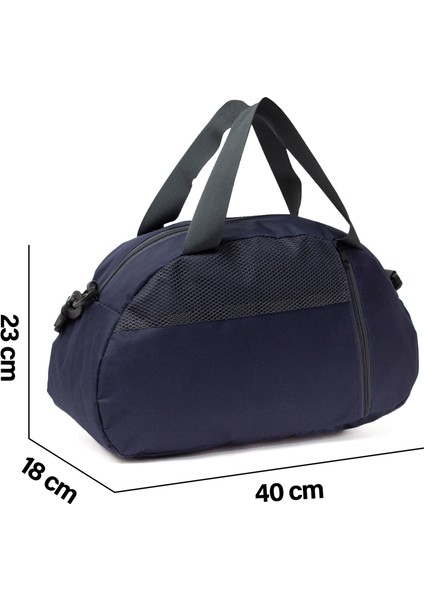 Küçük Boy Lacivert Önü Cepli Ayarlanabilir Omuz Askılı El Seyahat Spor Çantası -00833