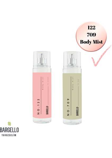 NO.122 Kadın 210 ml Body Mıst + NO.709 Erkek 210 ml Body Mist