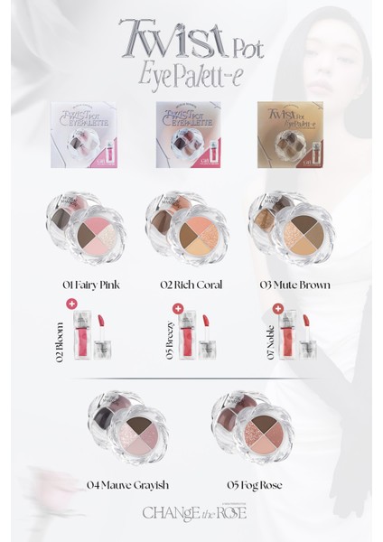 İpeksi Dokulu 4'lü Far Paleti MUZIGAE MANSION Twist Pot Eye Palette (05 Fog Rose)