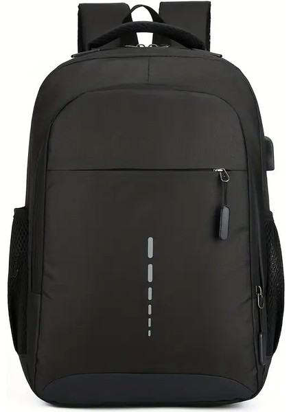 Erkekler Hırsızlığı Torbası Dizüstü Bilgisayar Sırt Çantası, Seyahat Için Büyük Kapasiteli Iş Çantası, USB Şarj Sırt Çantası Öğrenci Koyu: Siyah (Yurt Dışından)