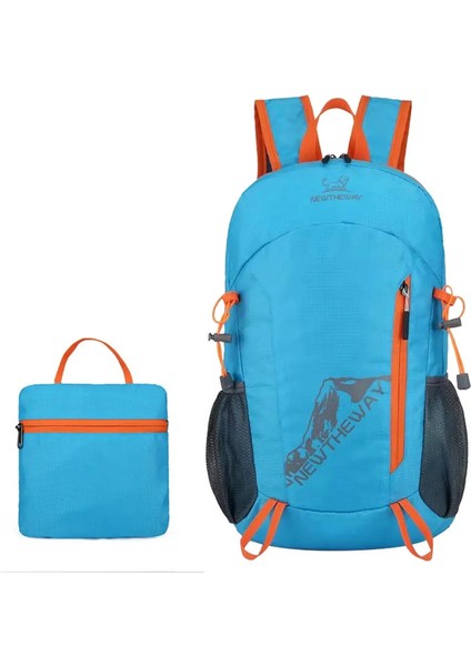 Hafif Paketlenebilir Sırt Çantası Su Geçirmez Ultra Hafif Açık Çanta Çok Fonksiyonlu Büyük Kapasiteli Kamp Için Nefes Alabilen Yürüyüş, Açık Mavi: (Yurt Dışından)