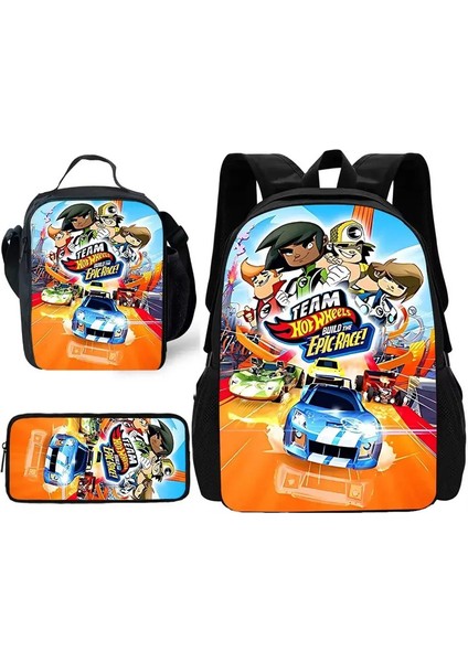 3 Adet Sıcak Tekerlekler Setleri Karşı Okul Sırt Çantası Öğle Yemeği Çantaları, Kalem Çantaları, Okul Çantaları Erkekler Için Okul Çantaları En Iyi Hediyeler: XHOO1-TZ-007-A8 (Yurt Dışından)