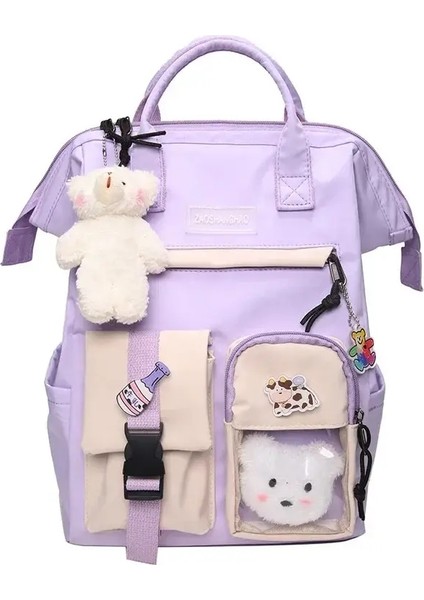 Sırt Çantası Kadınlar Şeker Renk Dizüstü Dizüstü Çantalar Sevimli Kawaii Lise Çantaları Genç Kız Japon Seyahat Kampı Backpackcolor: Pink (Yurt Dışından)