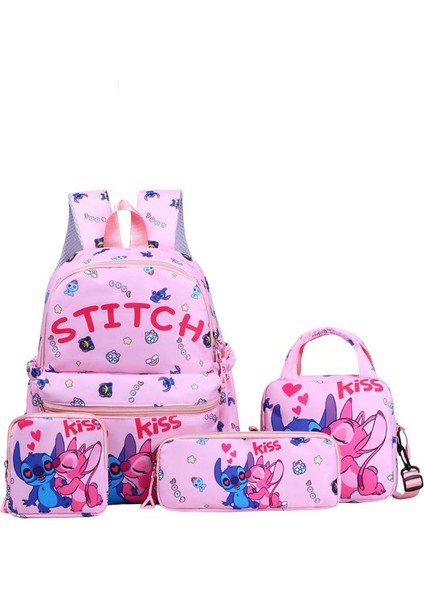 Dikiş Okul Çantası Sevimli Ilkokul Öğrencileri Omuz Çantası Ortaokul Lise Dört Set Sırt Çantası (Yurt Dışından)